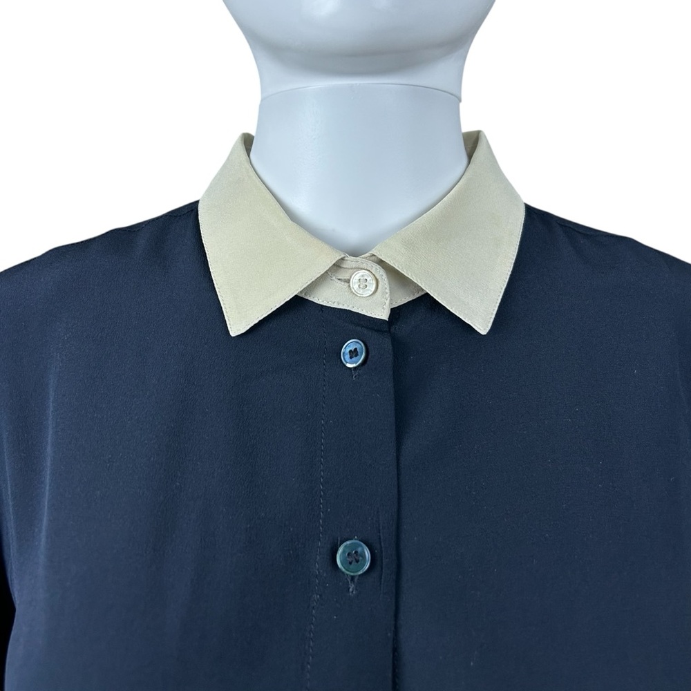 Stella McCartney Silk Crepe Long Sleeve Blouse Shirt Size 8 Preppy Academia Top - Picture 7 of 16